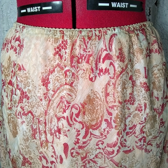 Elementz Sz PL Sheer Pink Floral Midi Layerd Skirt - Picture 2 of 8